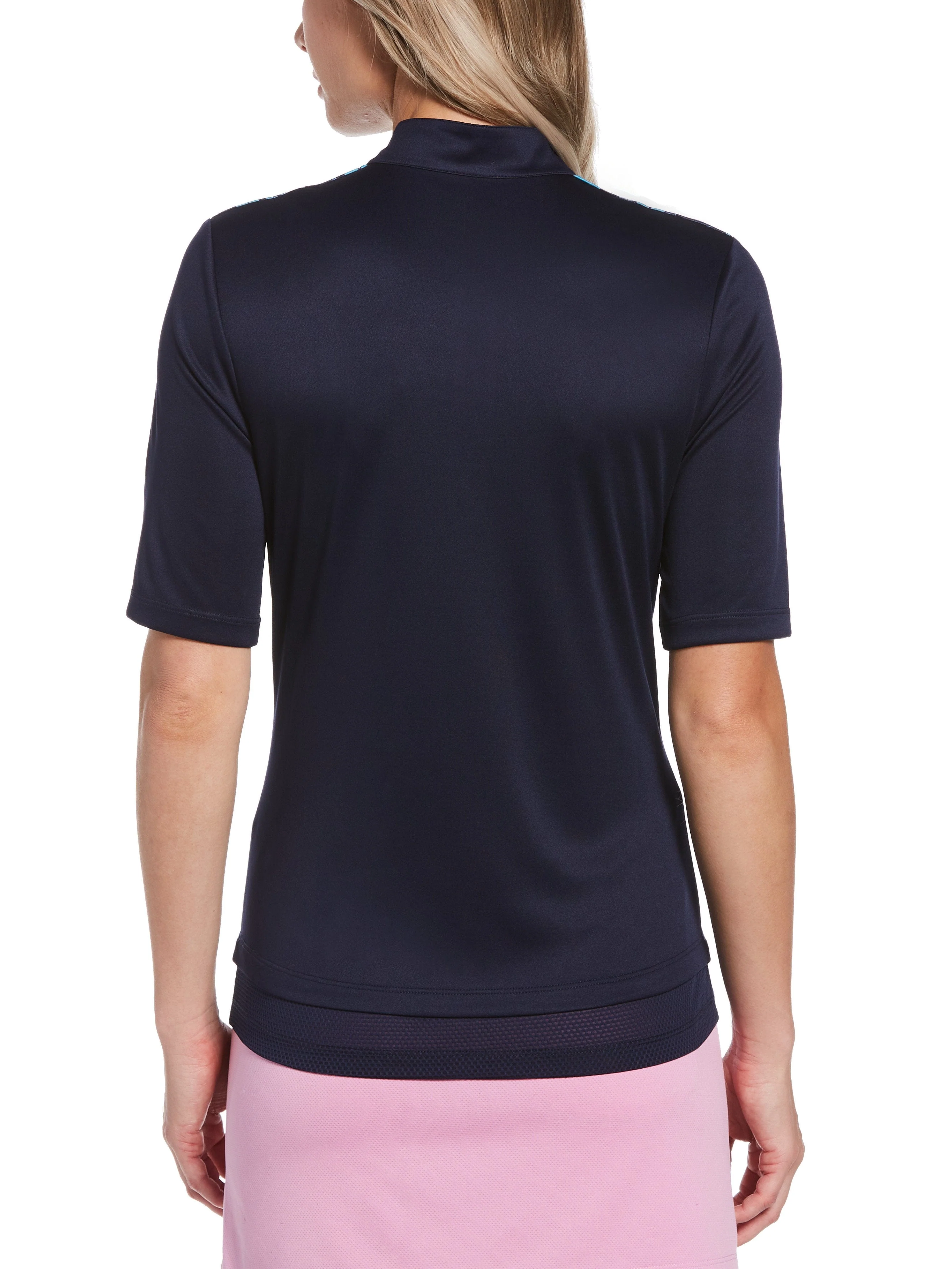 Women's Placed Floral Print Golf Polo - Image 2