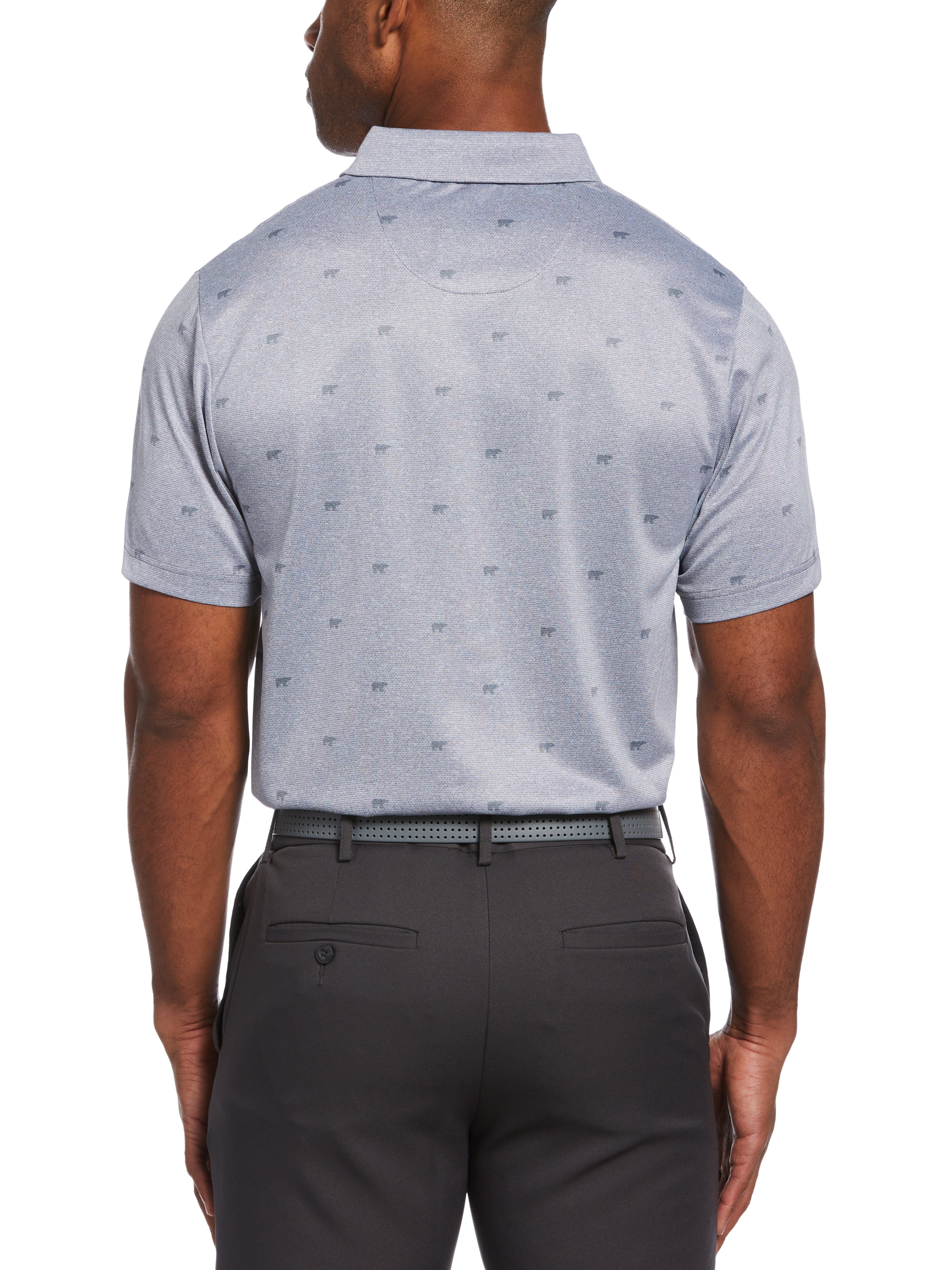 Men's Printed Bear Textured Heather Golf Polo - Image 2