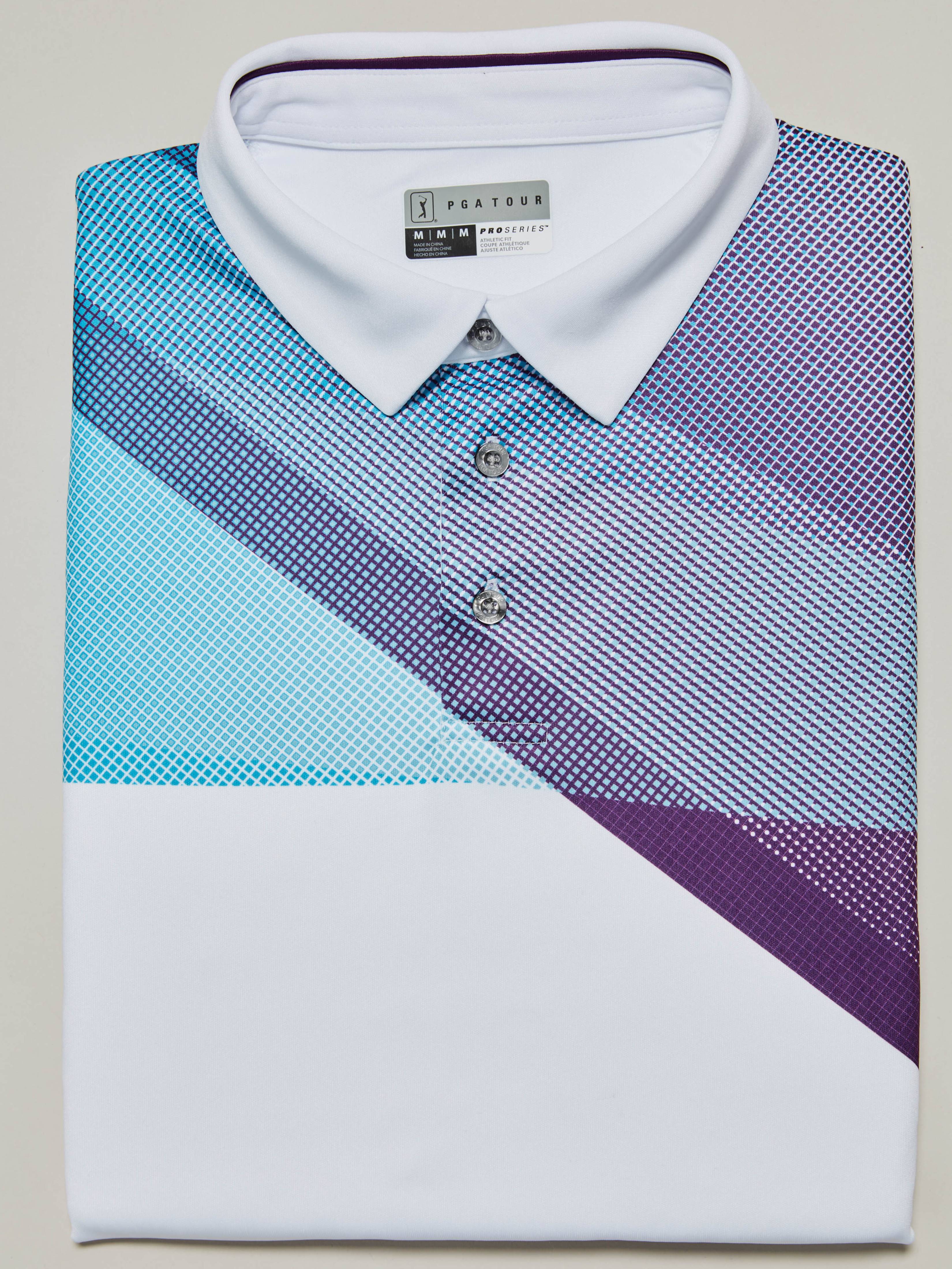 Men's Shadow Asymmetric Print Golf Polo - Image 3