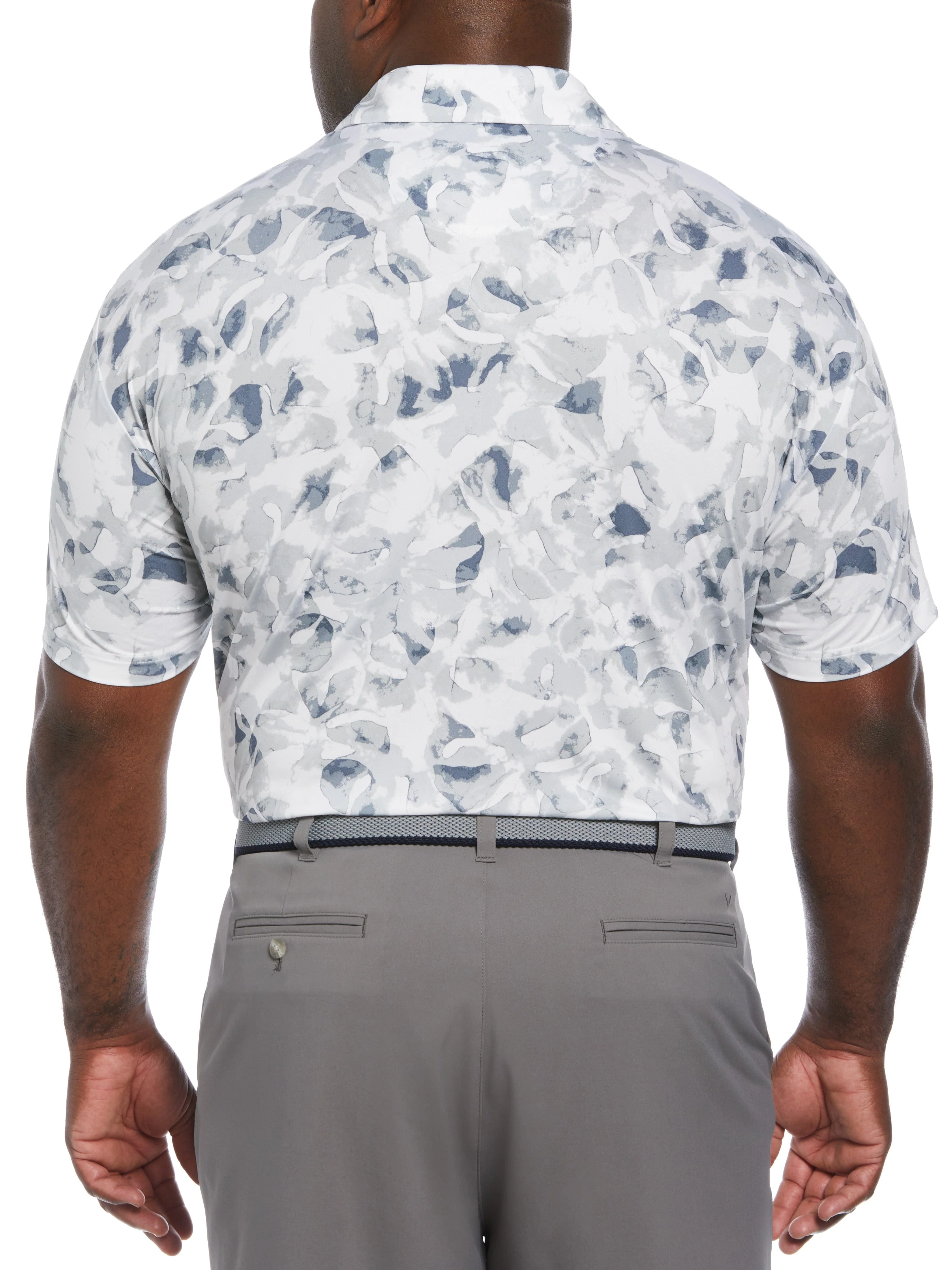 Big & Tall All Over Tie Dye Palm Print Polo - Image 2