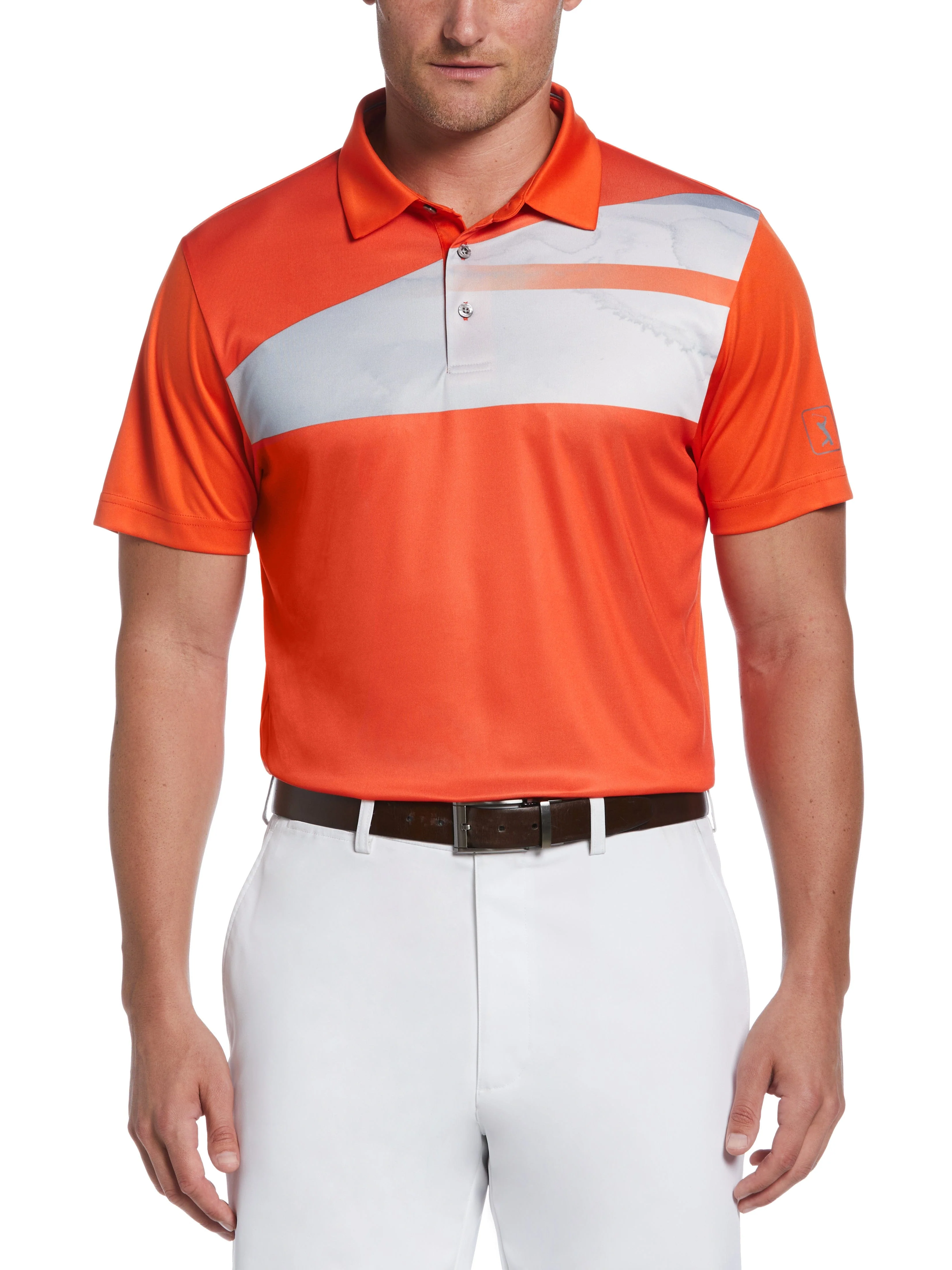Men's Solarized Asymmetric Print Golf Polo