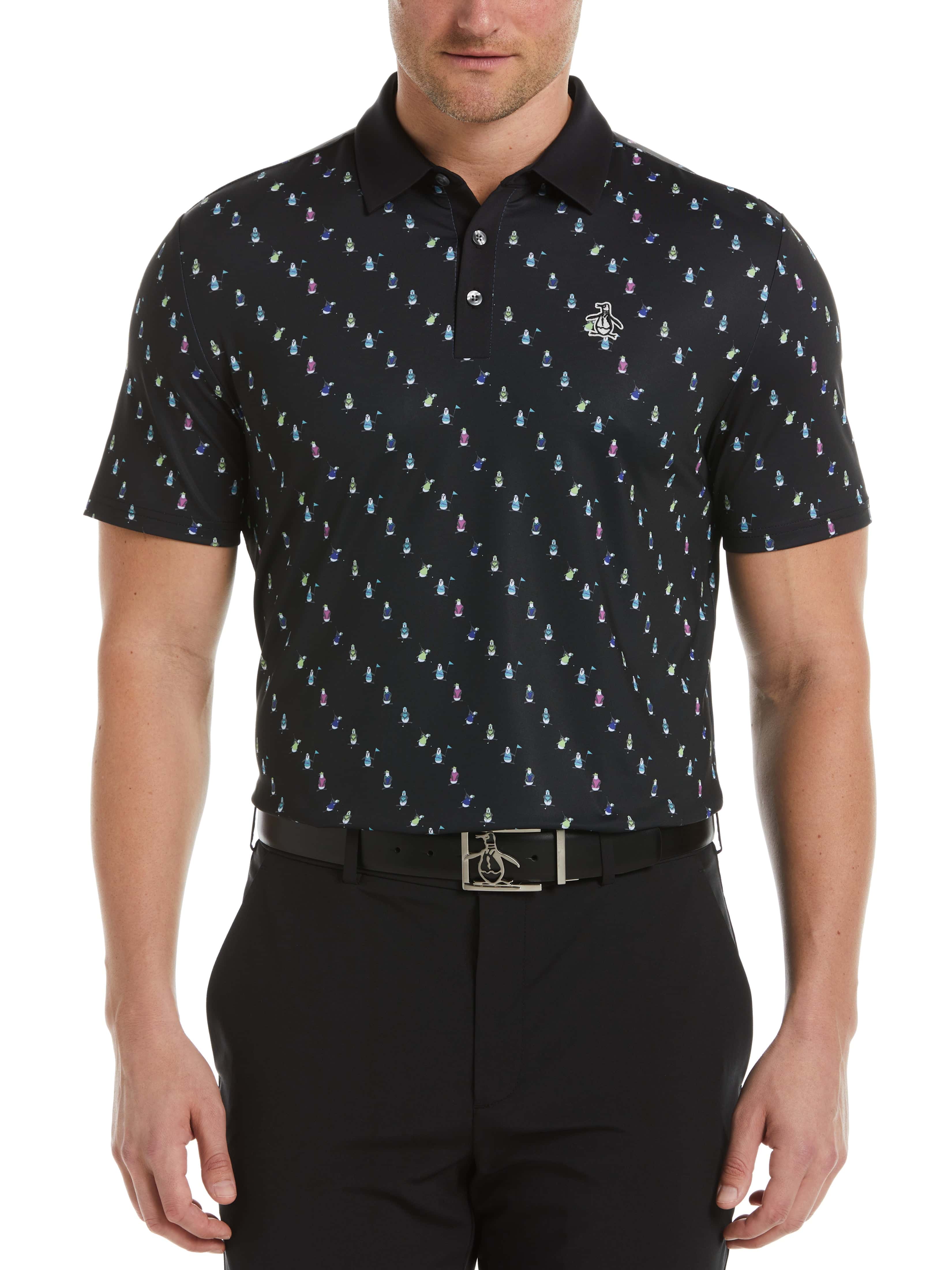 Men's Swinging Pete Novelty Print Golf Polo Shirt