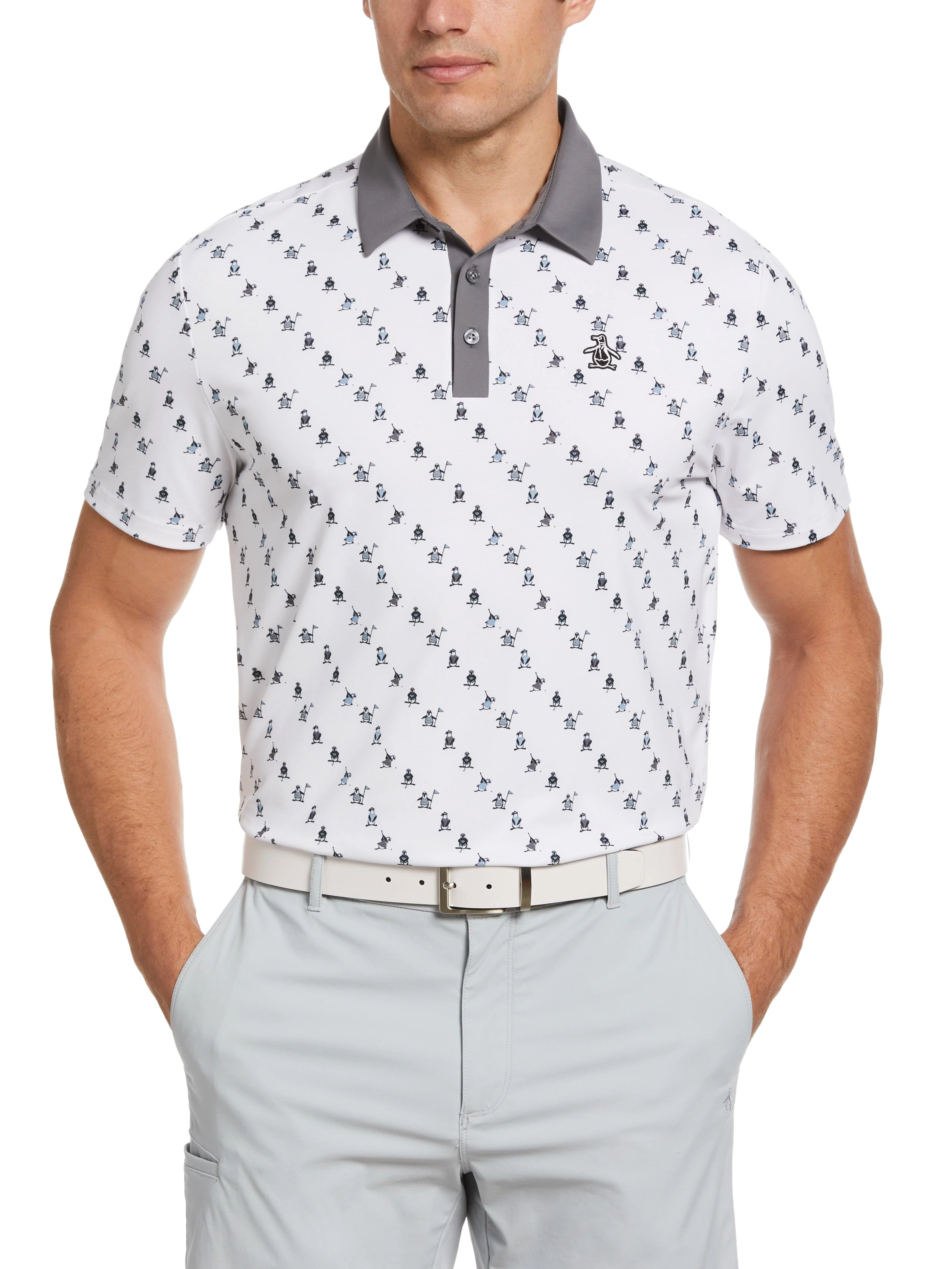 Men's Swinging Pete Novelty Print Golf Polo Shirt