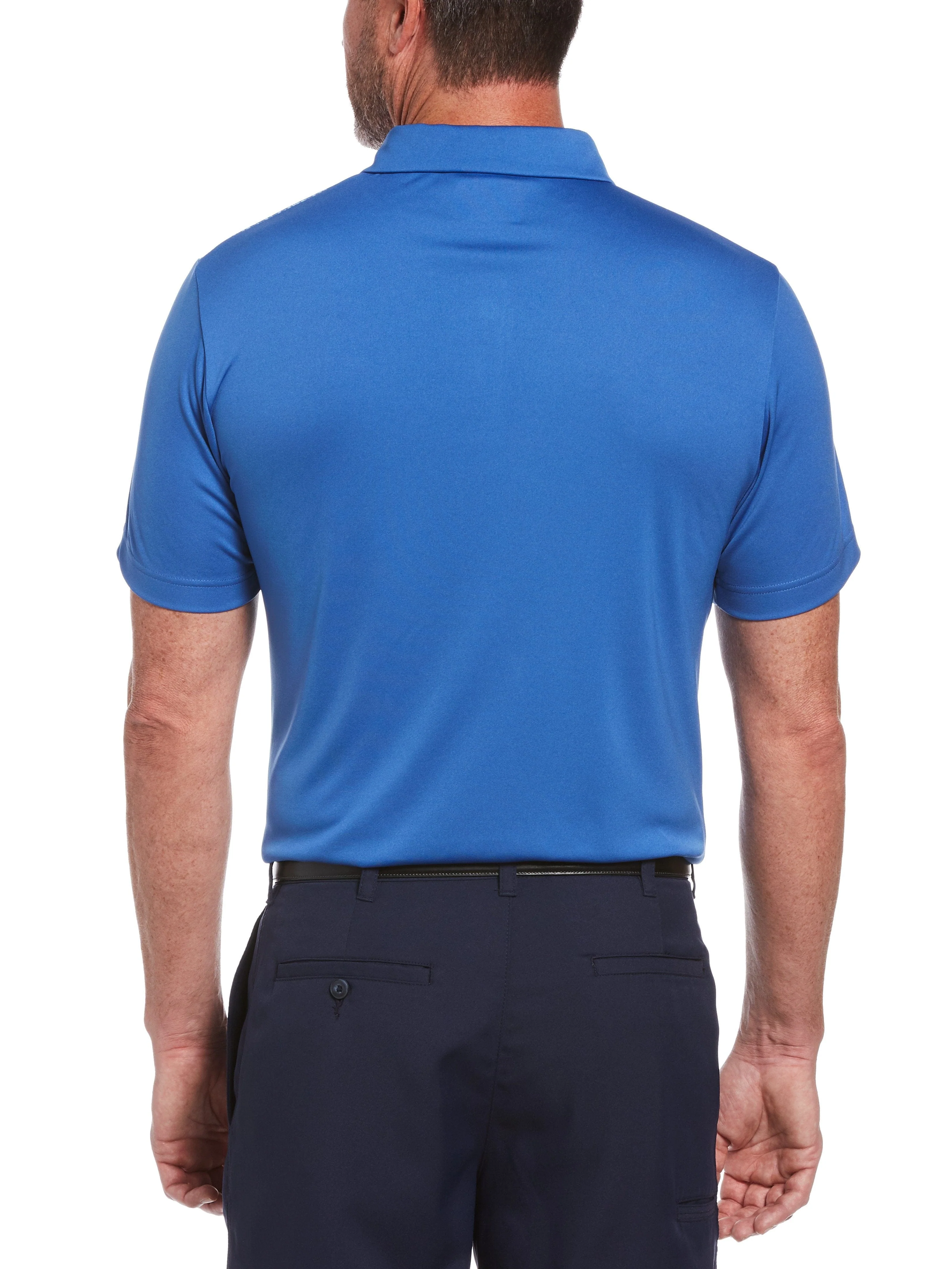 Men's Textured Chest Print Golf Polo - Image 2