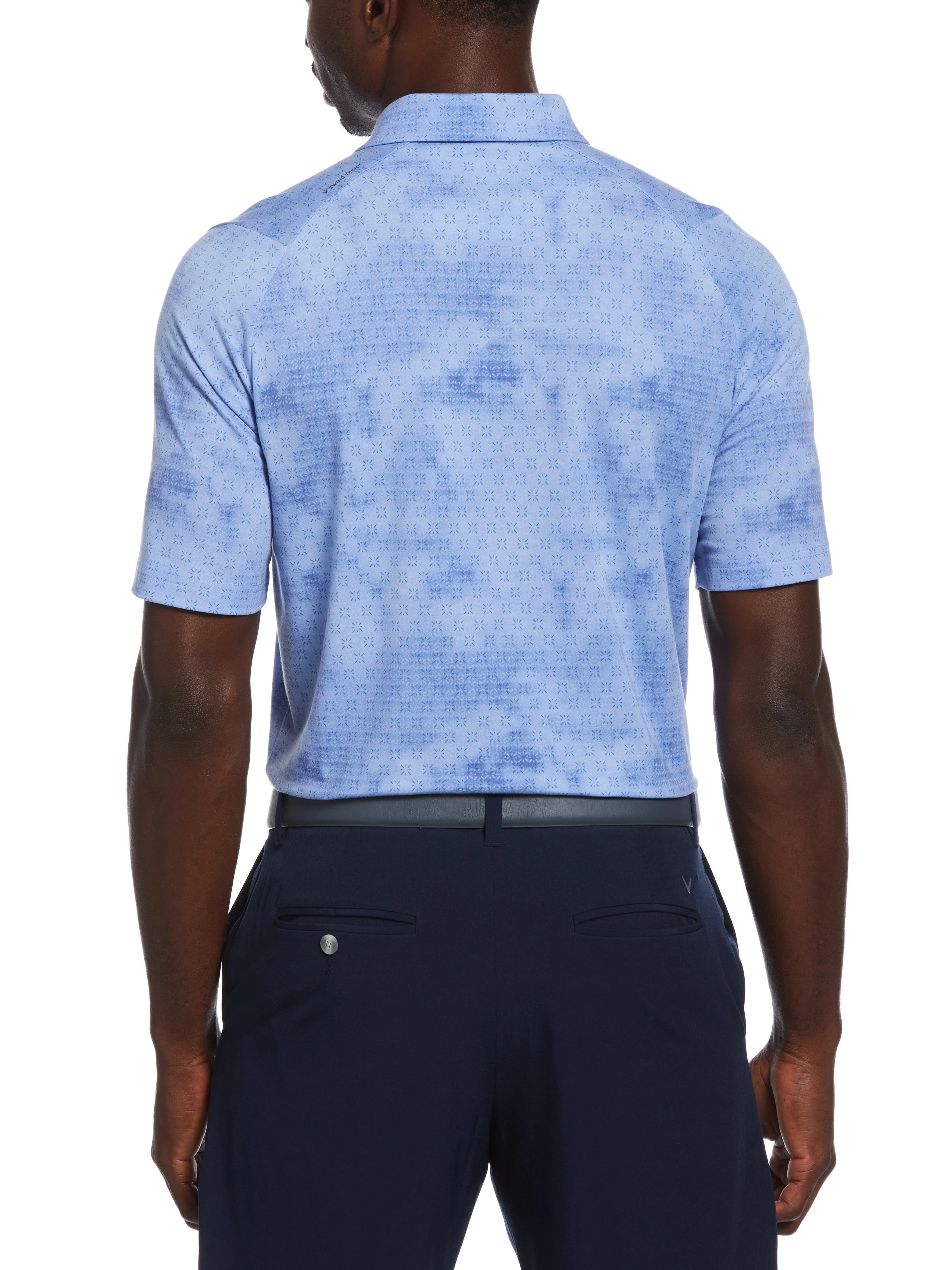 Men's Tie Dye Foulard Print Golf Polo - Image 2
