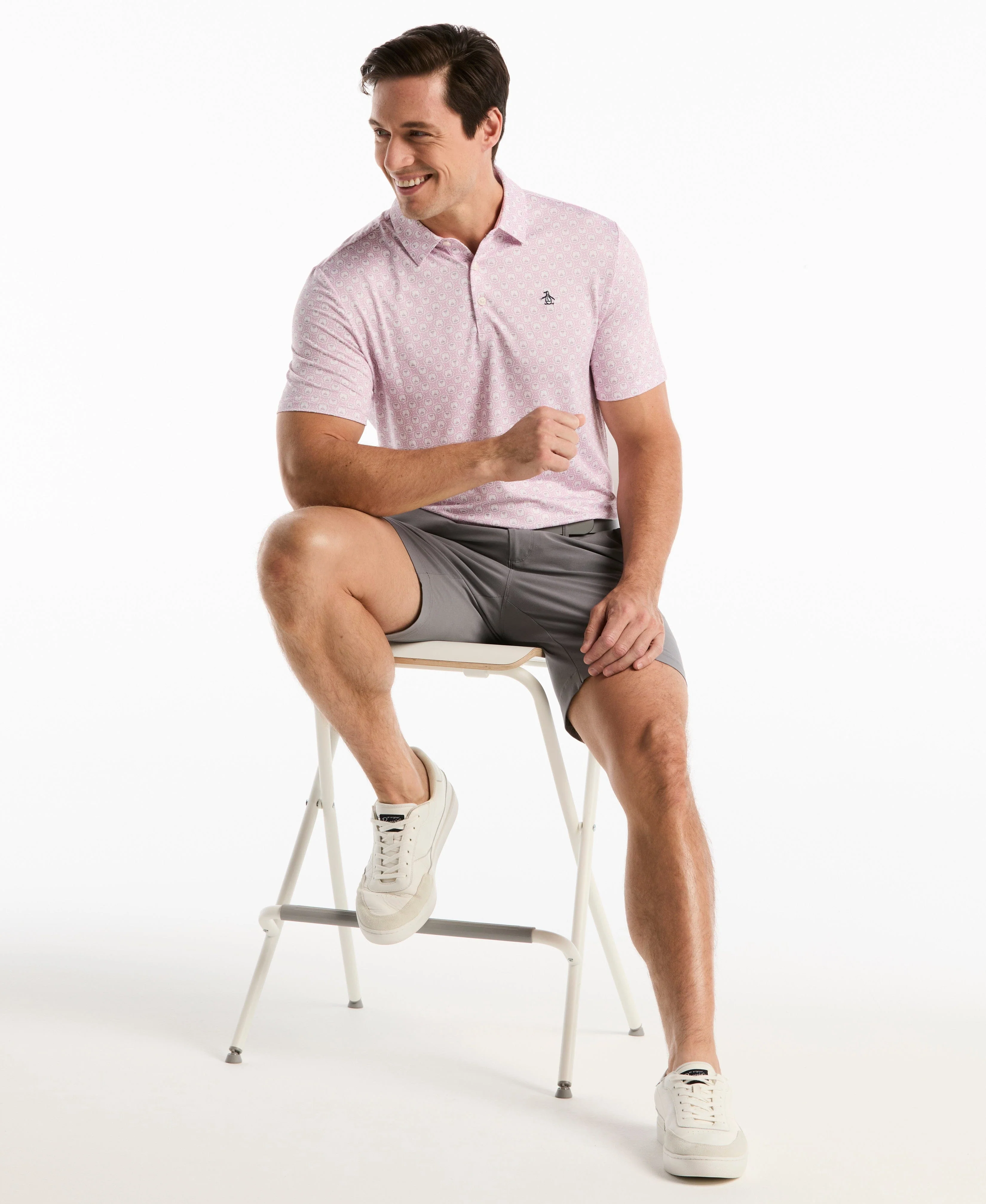 Men's Tiny Geometric Print Polo - Image 3