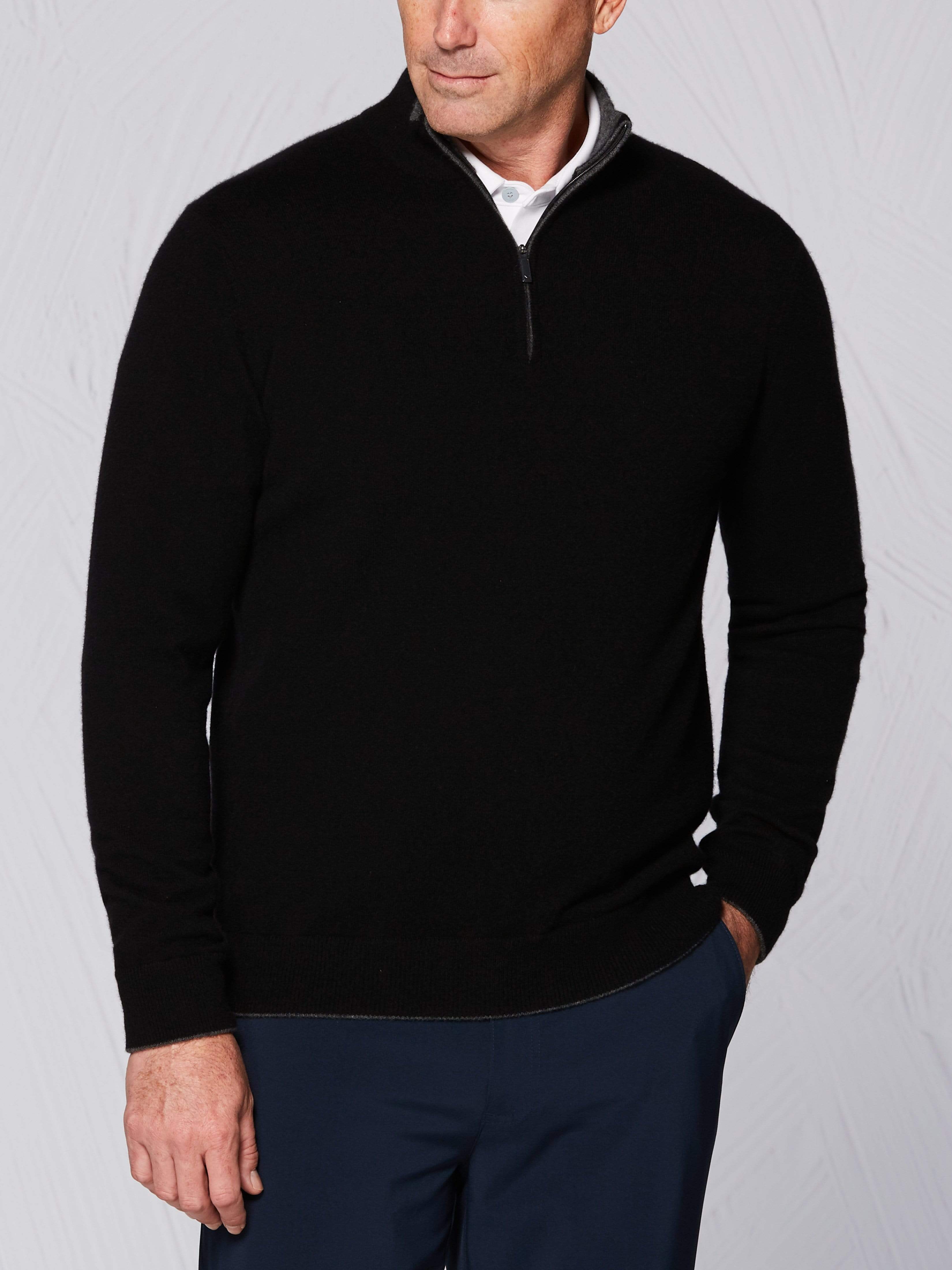 Men's Tour Authentic Quarter Zip Cashmere Golf Windstopper