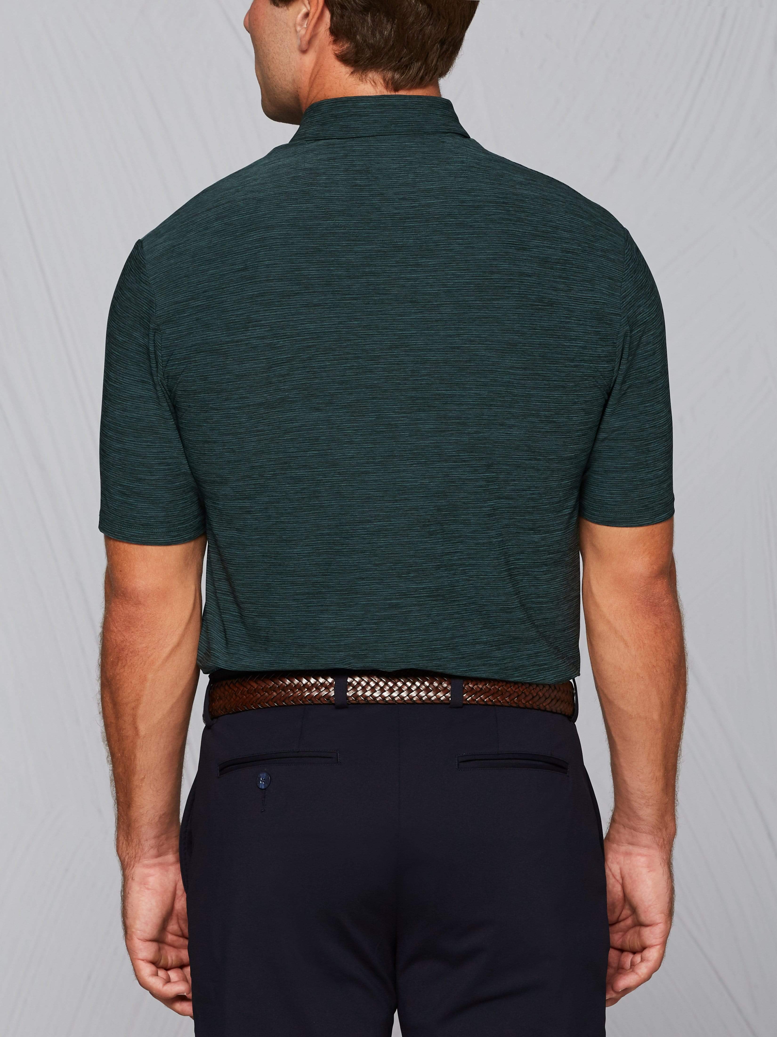 Men's Tour Authentic Heather Striped Polo - Image 2