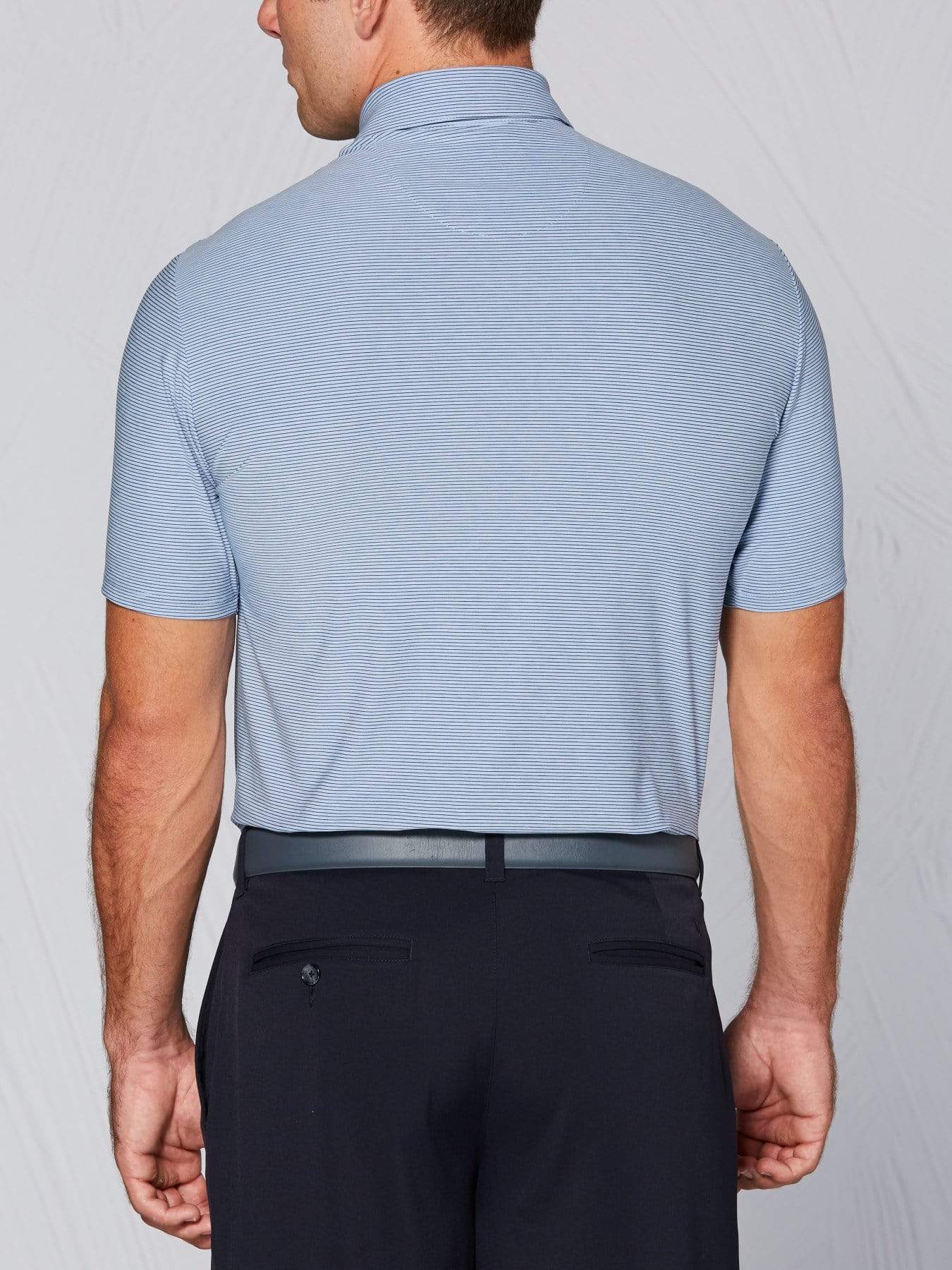 Men's Tour Authentic Heather Striped Polo - Image 2
