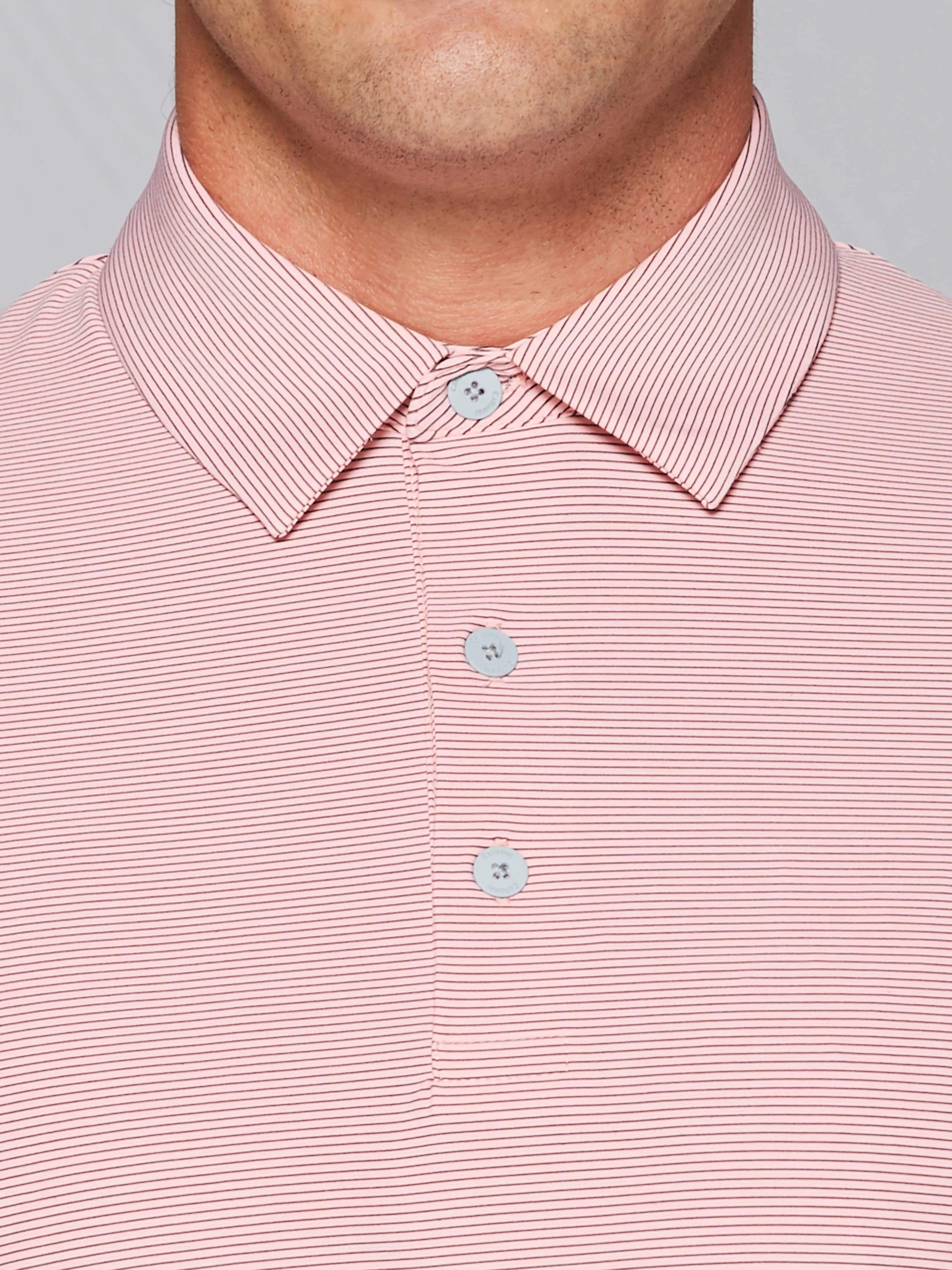 Men's Tour Authentic Heather Striped Polo - Image 3
