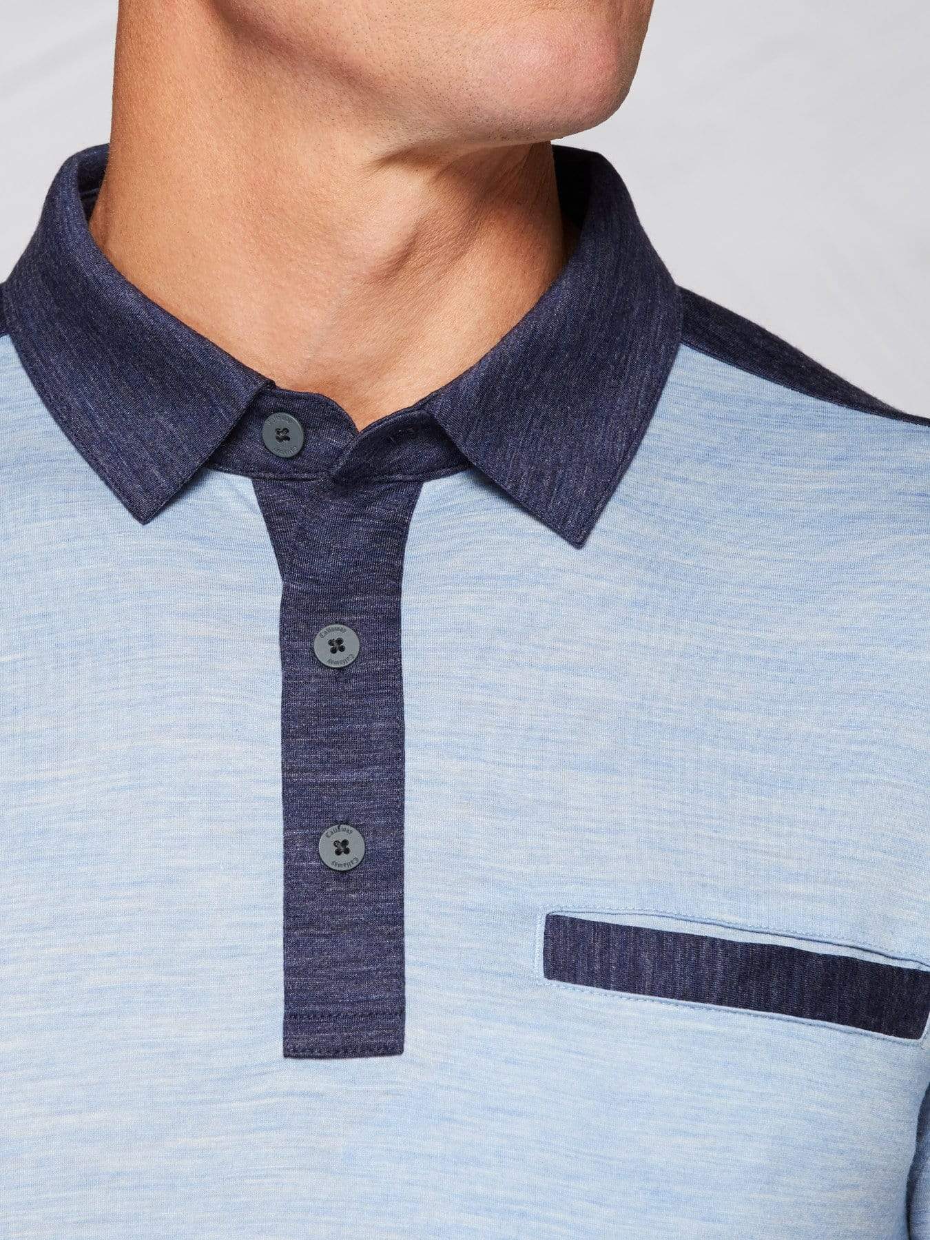 Men's Tour Authentic Wool Blocked Heather Polo - Image 3