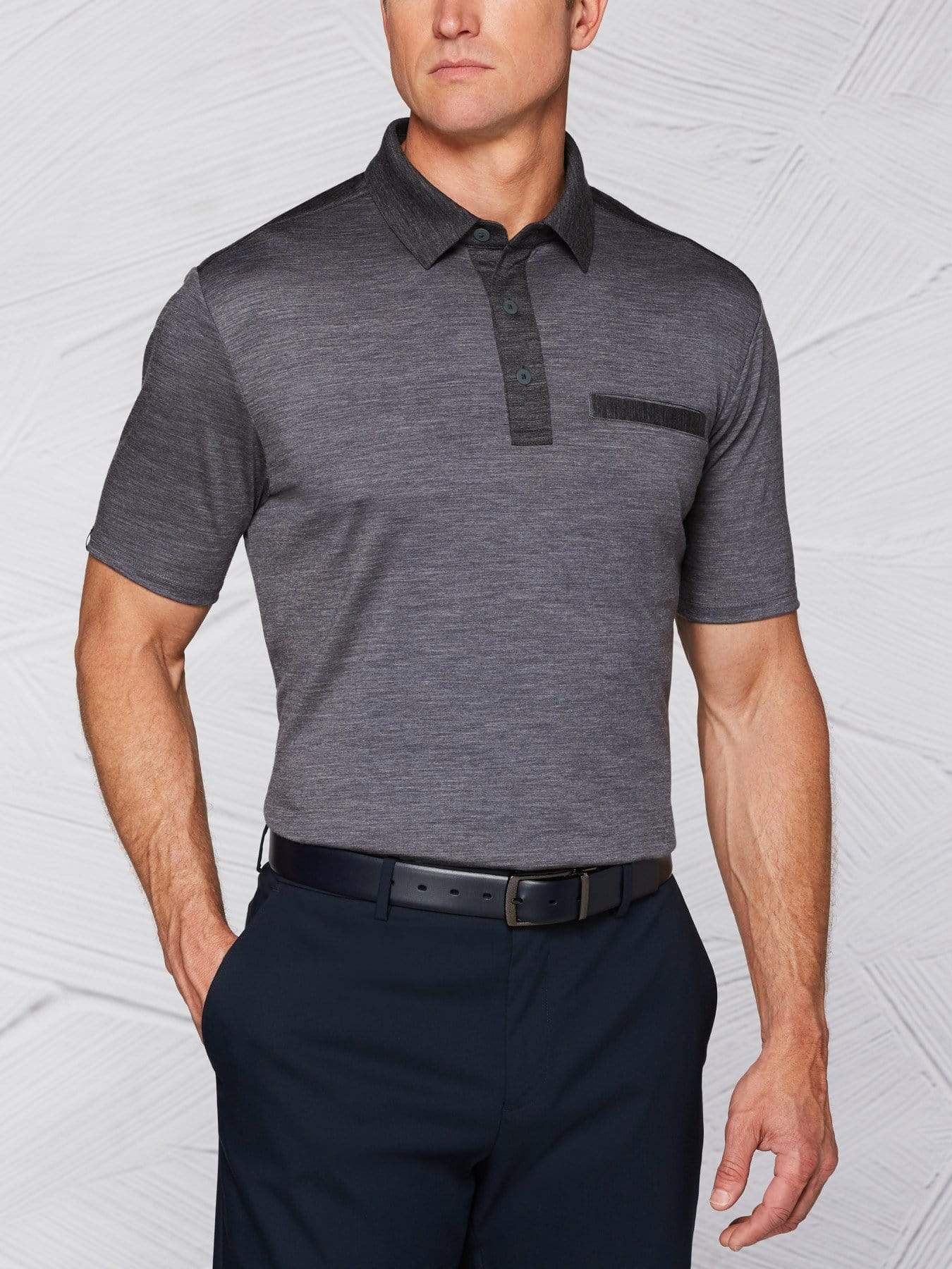 Men's Tour Authentic Wool Blocked Heather Polo