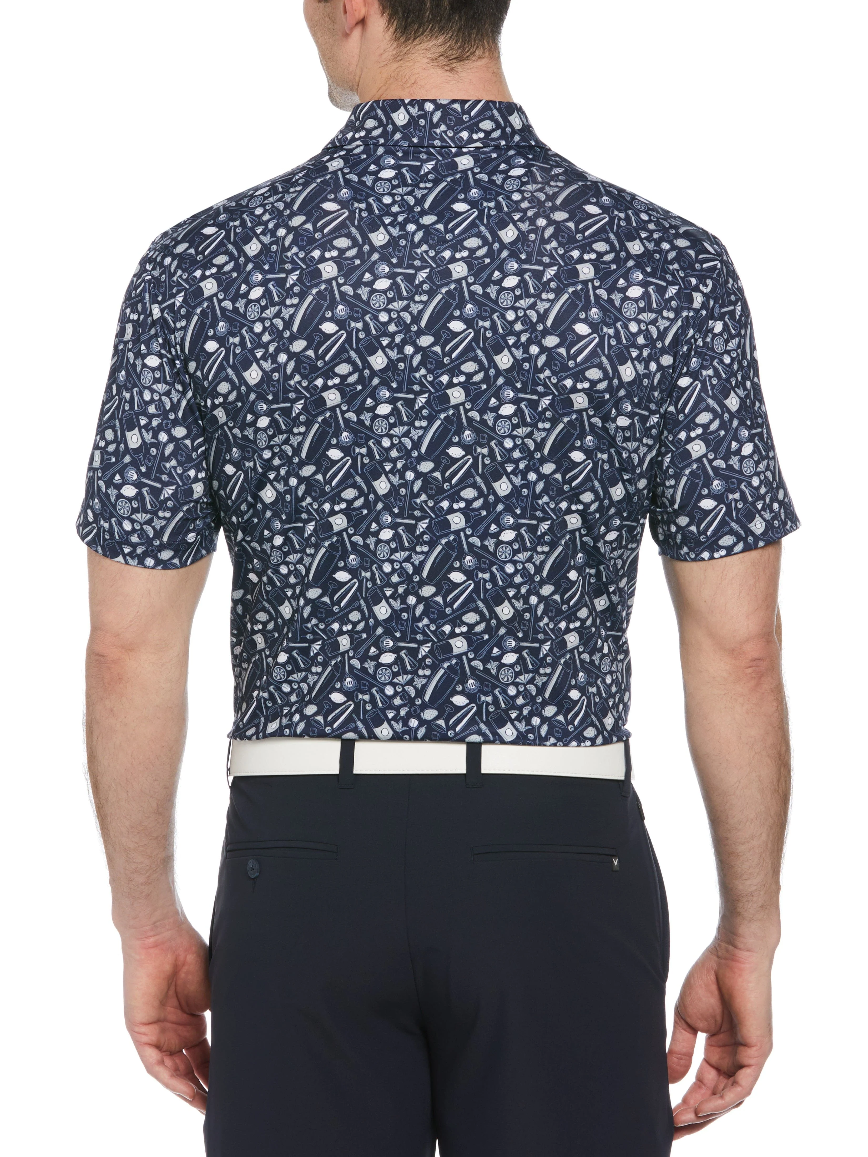 Men's All Over Tropical Print Polo Shirt - Image 2