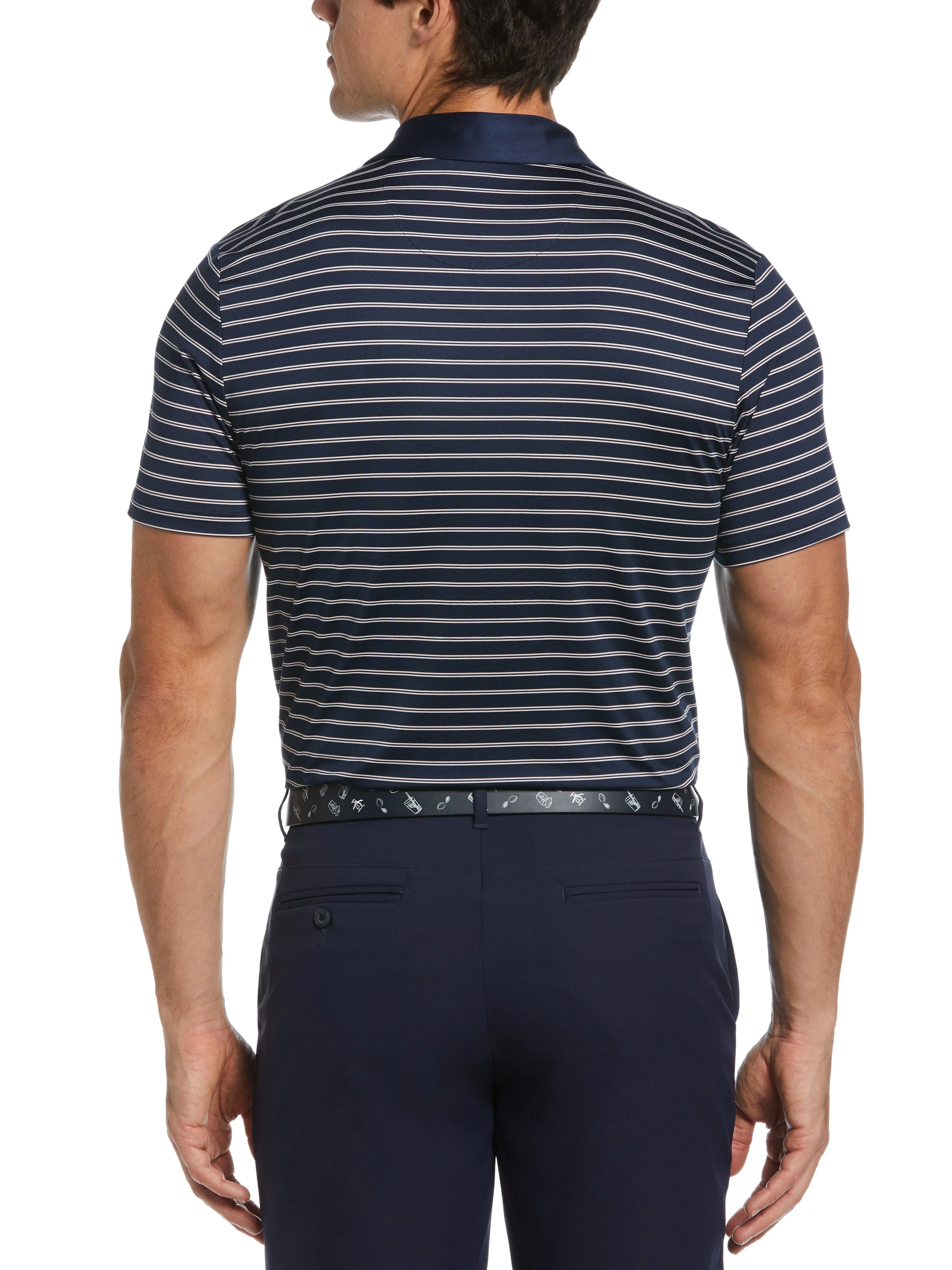 Men's Two-Color Stripe Golf Polo - Image 2