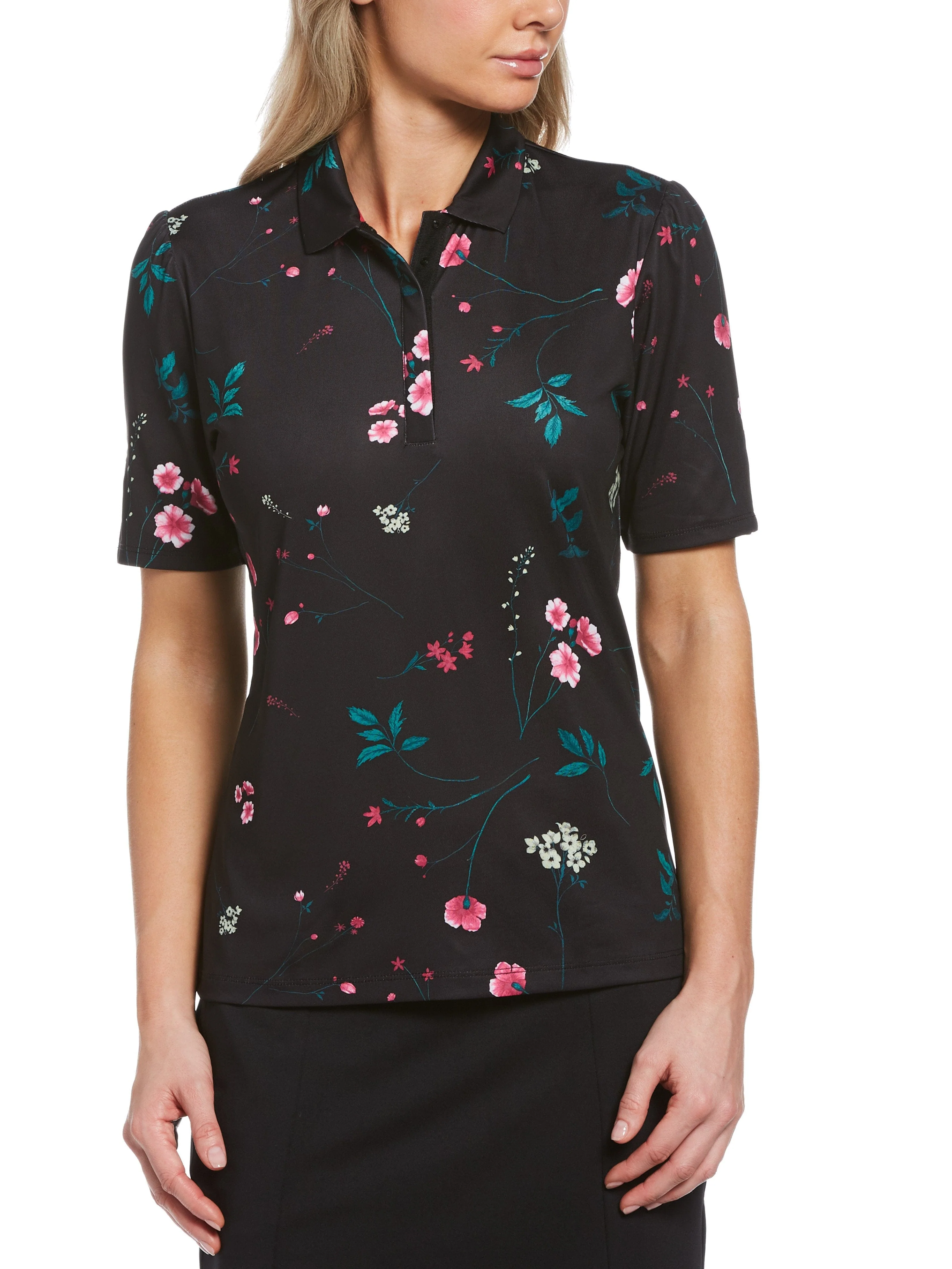 Women's Botanical Floral Print Golf Polo