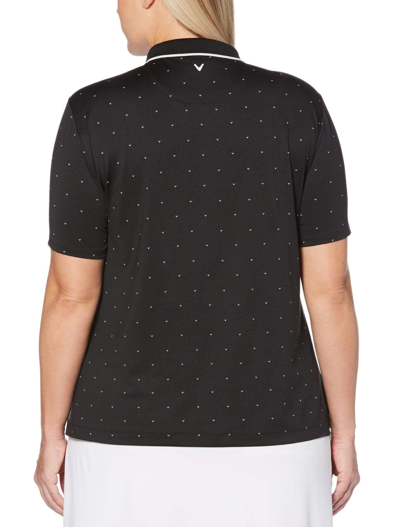 Women's Plus Allover Chevron Printed Polka Dot Polo - Image 2