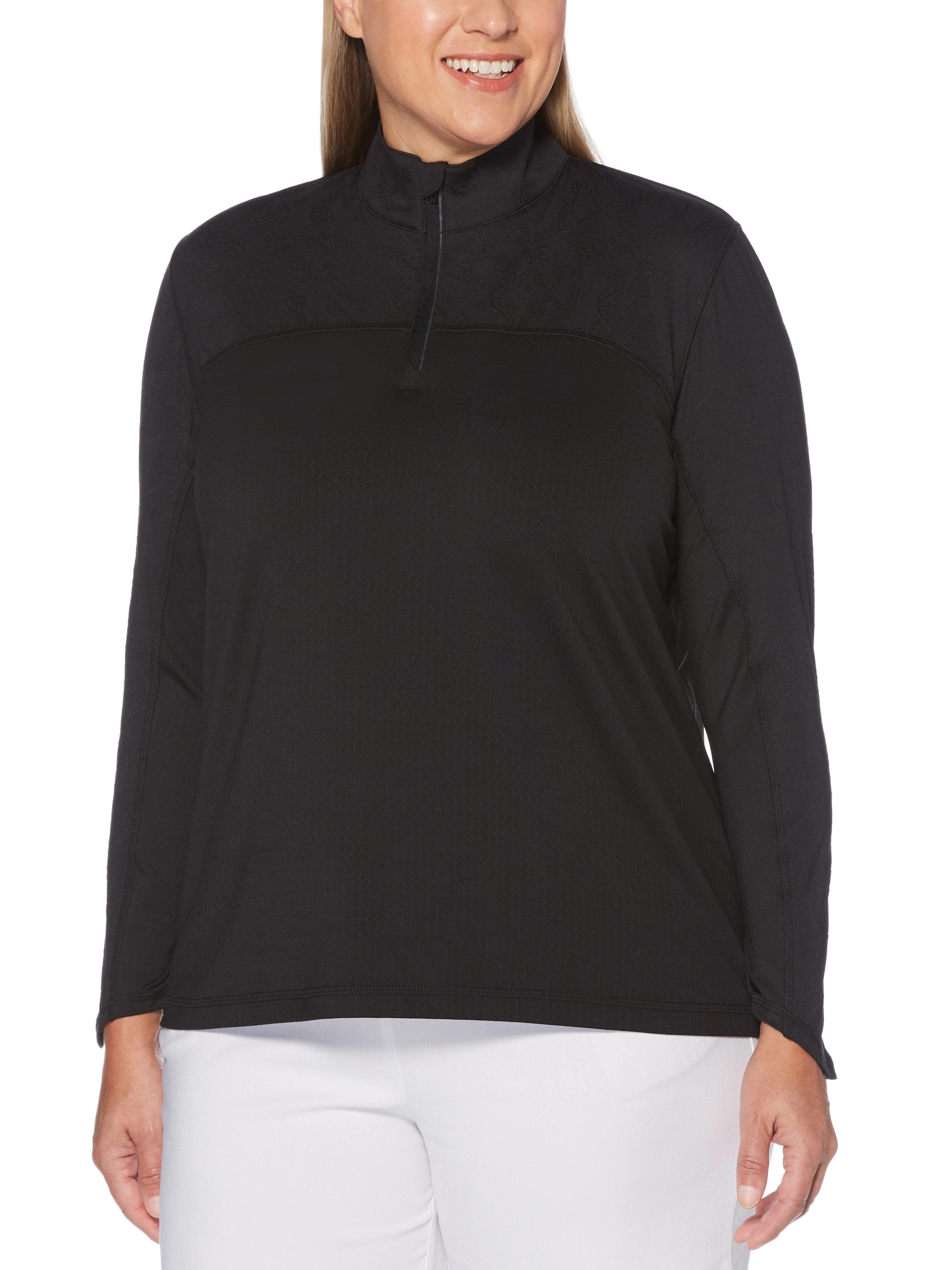 Women's Plus Sun Protection Jacquard Block Pullover