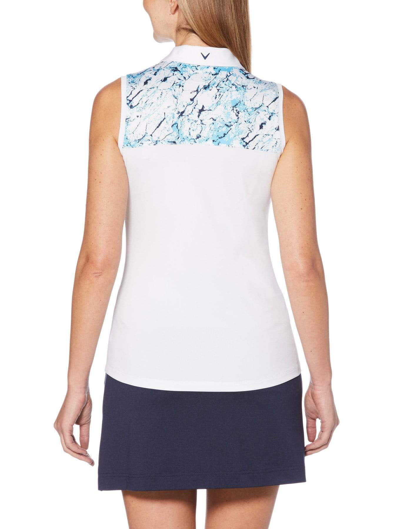 Women's Sleeveless Liquid Blue Print Polo - Image 2