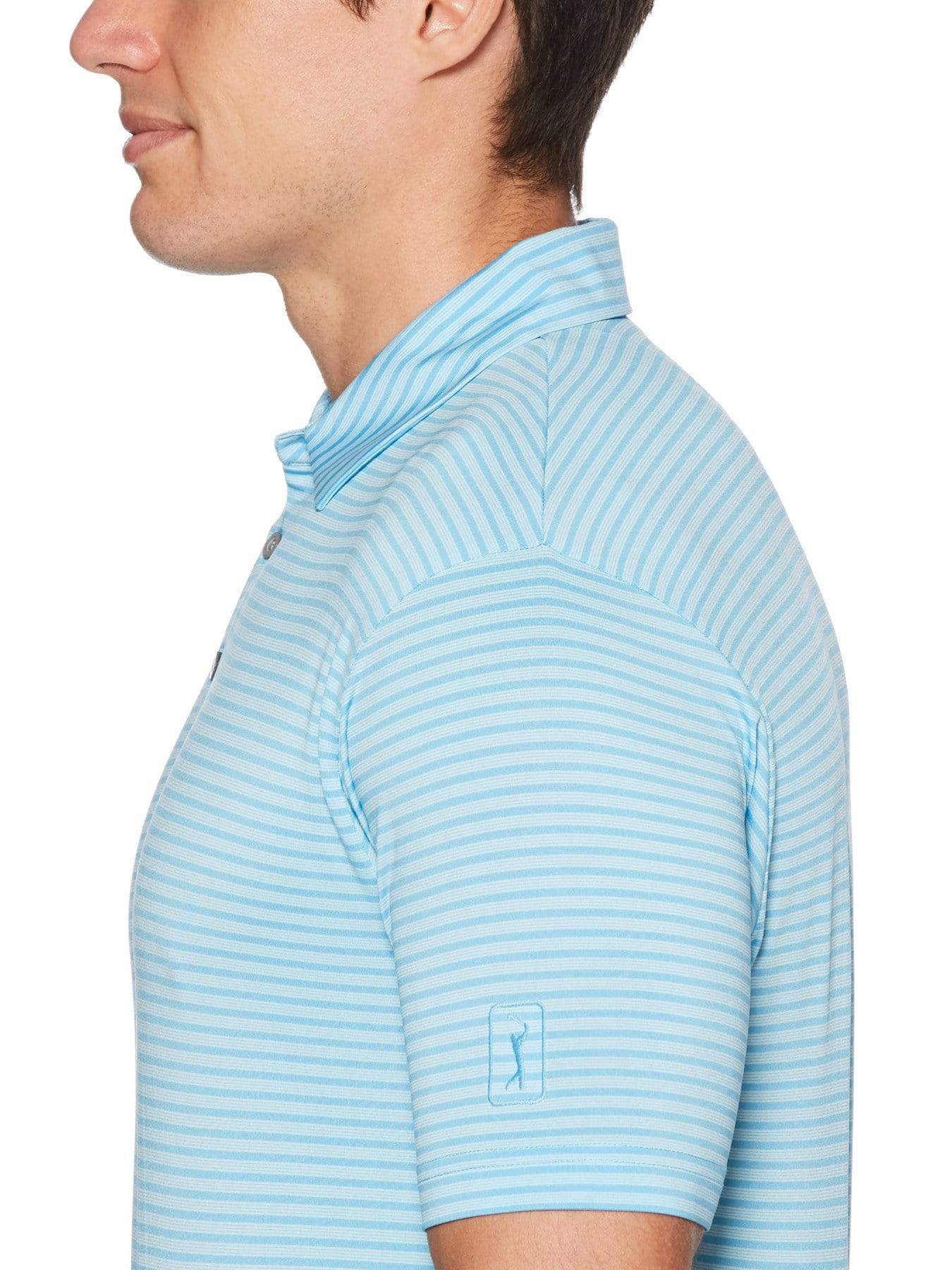 Men's Yarn Dyed Feeder Stripe Short Sleeve Polo - Image 3