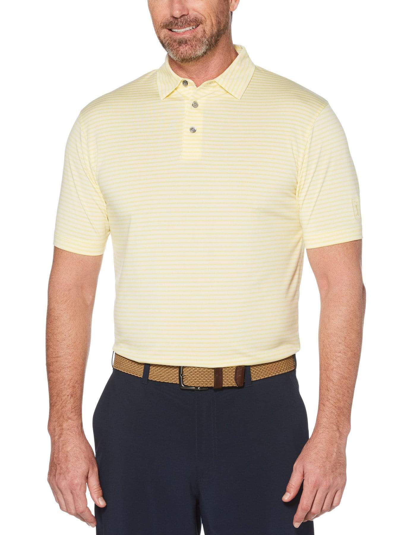 Men's Yarn Dyed Feeder Stripe Short Sleeve Polo